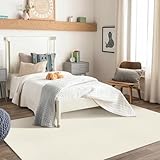 LEEVAN Washable Area Rug 4x6, Hand-Woven Cotton Living Room Rug, White Braided Bedroom Rugs, Farmhouse Indoor/Outdoor Floor Carpet for Patio, Nursery, Office, Playroom, Dining Room