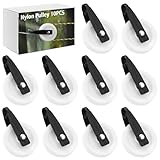 Threlaco 10 Pcs Rope Roller 2-1/2 Inch Nylon Clothesline Pulley, Outdoor Clothes Pulleys for 1/4-inch Rope