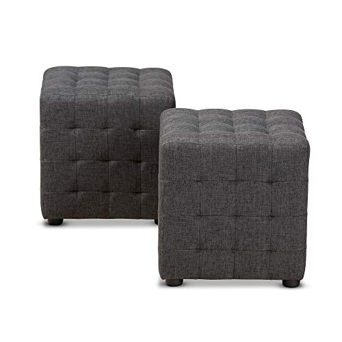 Baxton Studio Ottomans, One Size, Charcoal by Baxton Studio - Used condition - Image 2