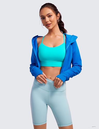 Image of CRZ YOGA Butterluxe Y Back U Neck Sports Bra | Light Support, Removable Pads, Yoga, Extremely Soft, Longline, for Women