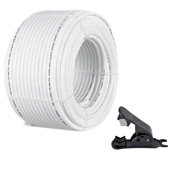 Food Grade 100 Meter 3/8 Inch Pipe for RO Water Purifier + 1 Tube/Pipe Cutter(White, 3/8 Inch 100 Meter + 1 Cutter)-image-29