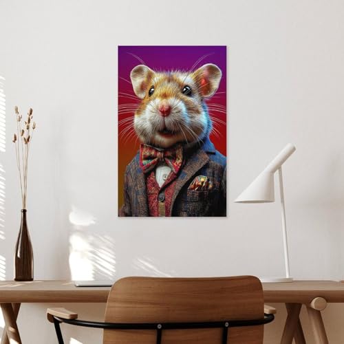 Tableaux muraux pour salon hamster chic décoration murale chambre 40x60cm - 3