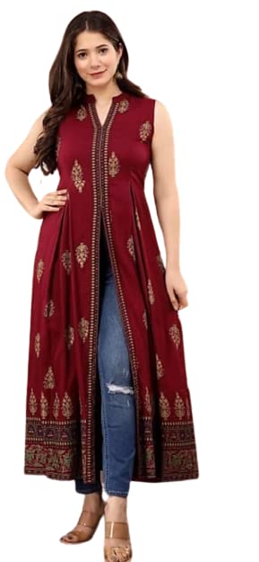 anuom Women’s Designers Rayon Indo Western Printed Anarkali Front Slit Kurta for Women-picture-47