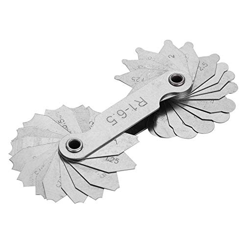 DEWIN Radius Fillet Gauge, Clear Marking and Rust Protection, Stainless Steel External Internal Concave Convex Measuring Tool for Die Makers Check(R1-6.5MM)