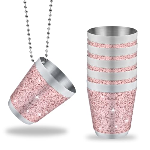 12er-Set Edelstahl-Schnapsgläser Mit Halskette - Perfekt Für Partys & Feste