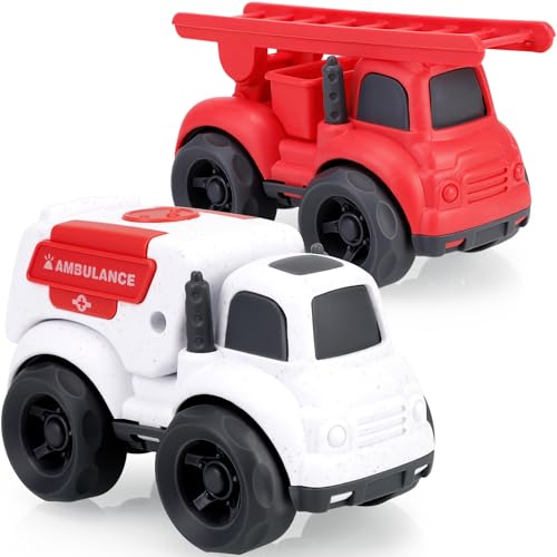 Image of Toddler Toy Cars for 2 3 Year Old Boy, 3 in 1 Police Car Firetruck Toys and Ambulance for Toddlers, BPA Free, Phthalates Free, PVC, Outdoor Toys for Toddlers 2-4, Easter Birthday Gifts for Kids