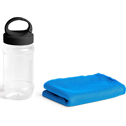 Kit 2x Toalha Esportiva Gelada Refrescante TopGet Azul Claro