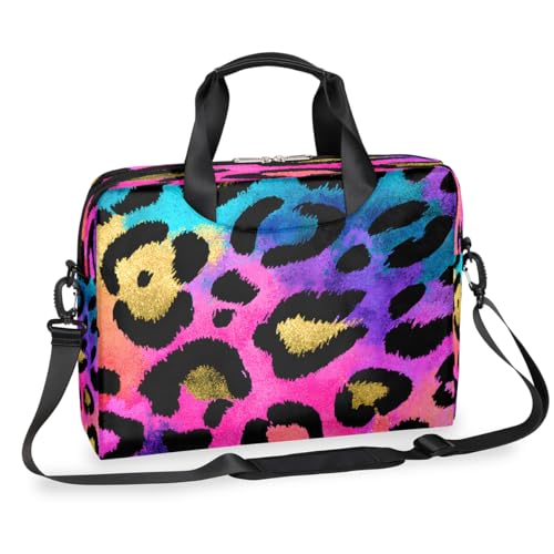 Bolso para portátil 16 pulgadas estampado leopardo colorido resistente al agua miniatura 1