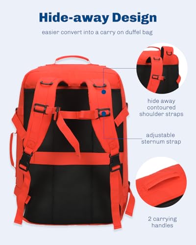 Image of Hynes Eagle Carry on Backpack 38L Large Travel Backpack for Women Flight Approved Weekender Bag Laptop Backpack Men 15 inches Orange