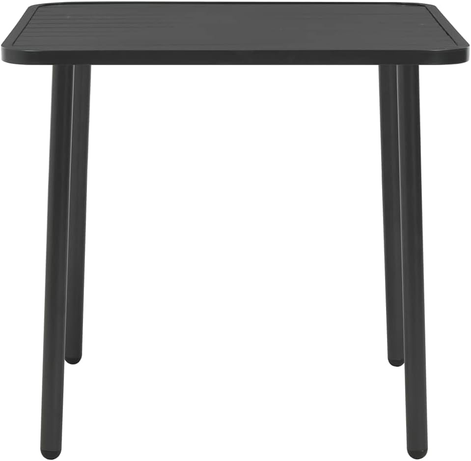 Patio Table,Outdoor Coffee Table,Outdoor Dining Table,Outdoor Patio Furniture,Bistro Table,Balcony Table,Patio End Table,Weather Resistant,Slatted Design,for Deck,Garden, Dark Gray 59.1"x35.4"x28.3"