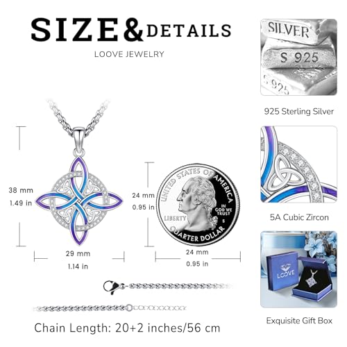 Pentagram/Celtic Knot/Witches Knot/Santa Muerte/Triple Moon Goddess/Baphomet/Hecate Necklace Sterling Silver Magic Wiccan Amulet Pagan Jewelry for Women Men4