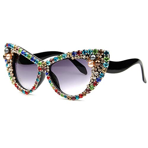 Cat Eye Diamond Sunglasses Women 2020 Oversized Punk Sun Glasses Crystal Vintage Rhinestone Glasses Eyewear UV4002