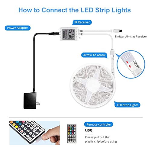 Image of DAYBETTER Led Strip Lights 16.4ft Waterproof Color Changing Led Lights with Remote Controller