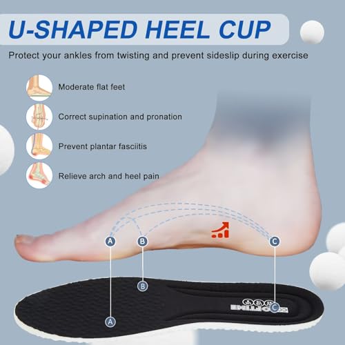 Image of CCSOFTIME 4D Cloud Insoles - Memory Foam Inserts Super Soft Ultra Comfort Shoe Insole, Shock Absorption for Feet Relief Sole Inserts for Men and Women Grey US7-7.5