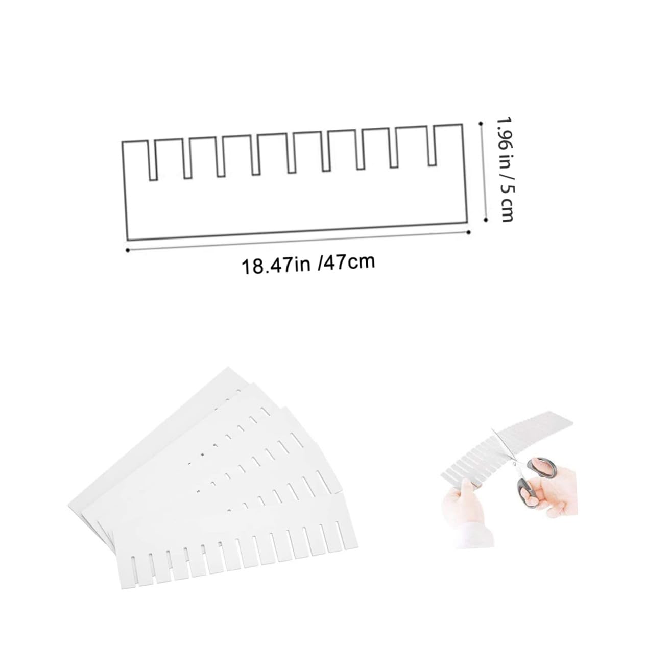Divisori per Cassetti Regolabili in Pp Bianco, Set da 34 Pezzi Design Angoli Arrotondati e Superficie Liscia, per L'organizzazione Dell'ufficio