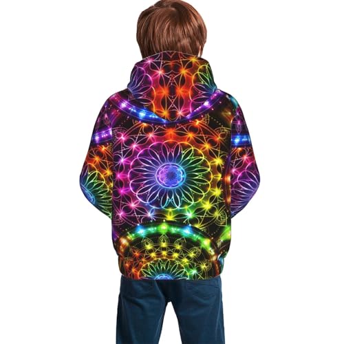 Neon Sugar Skul Hoodie Youth Hooded Sweatshirt 3D Digital Printed With Pockets Tops2