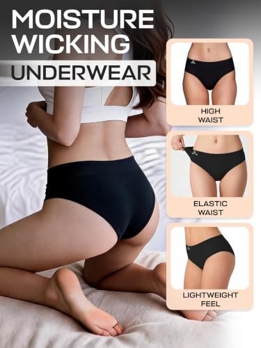 Image of Balanced Tech Moisture Wicking Underwear for Women, Seamless Workout Hipster Brief Bikini Panties