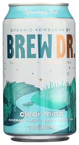 BREW DR Organic Clear Mind Kombucha 4pk, 12 FZ