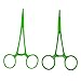 Motanar Pet Colourful Stainless Steel Hemostat Hemostatic Forcep,Pet Ear Hair Pull Forcep,Bend Head and Straight Head kit (Green)