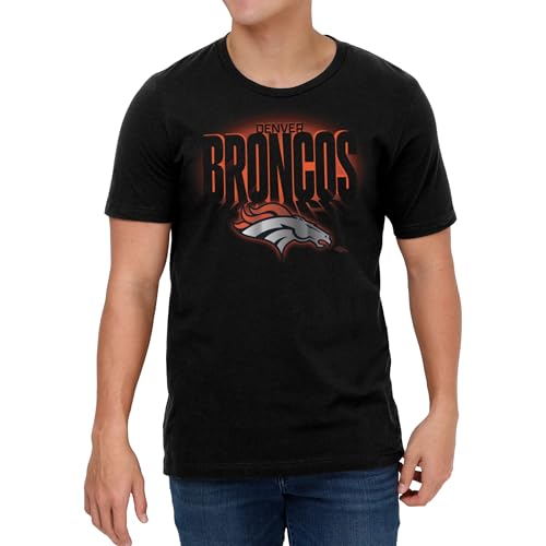 FOCO Denver Broncos NFL Team Logo Floodlight Short Sleeve T-Shirt Black