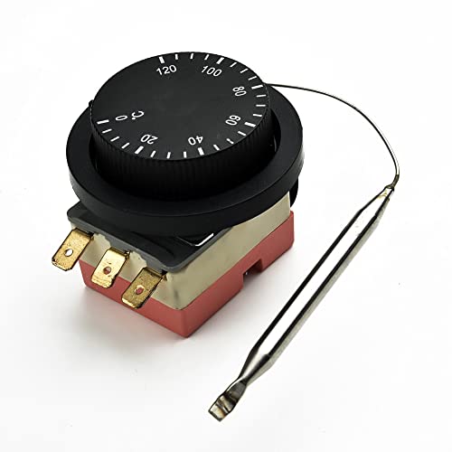 Oniissy Ventilateur électrique réglable 12 V avec interrupteur de contrôle de la température du radiateur - Thermostat capillaire de refroidissement pour...