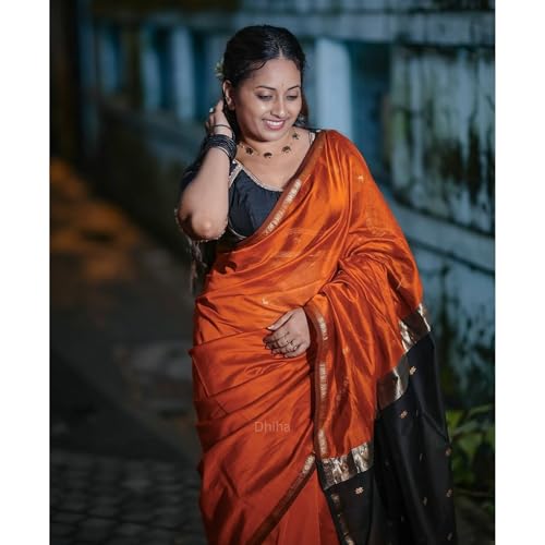 Image of Original Maheswari Cotton Silk Saree for Women | Kanjivaram Pure Silk Cotton Sari with Blouse | Zari Work | Tassels | Handloom Weave