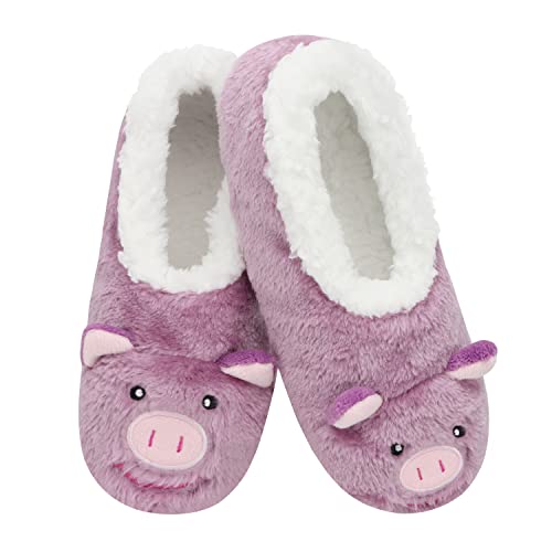 Snoozies Womens Slipper Socks - Cozy Slippers for Women - Fuzzy House Slippers for Indoor Use - Soft Sole Slippers