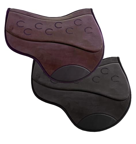 POSH jump saddle pad, tech velvet, anti slip, full shock absorption & back protection (Brown)