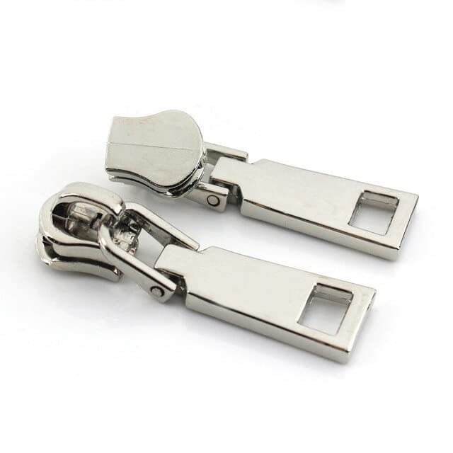 CHMADO Tiradores de cremallera, extractor de repuesto de cremallera, 20 deslizadores de cremallera de metal 5# para chaquetas, ropa, abrigos, extractores de cabeza, kit de reparación de cremallera