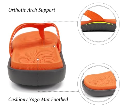 Image of KuaiLu Womens Flip Flops Arch Support Yoga Mat Cushioned Thong Sandals | Ladies Comfortable Walking Slides For Plantar Fasciitis Slip On Indoor Outdoor For Summer