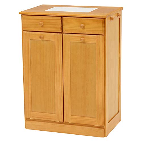 【展示品・新品・送料無料】天然木大容量ダストボックス（2分別）ペール２５リットル ダストボックス 25Lペール2個付き 完成品 展示品・新品・送料無料