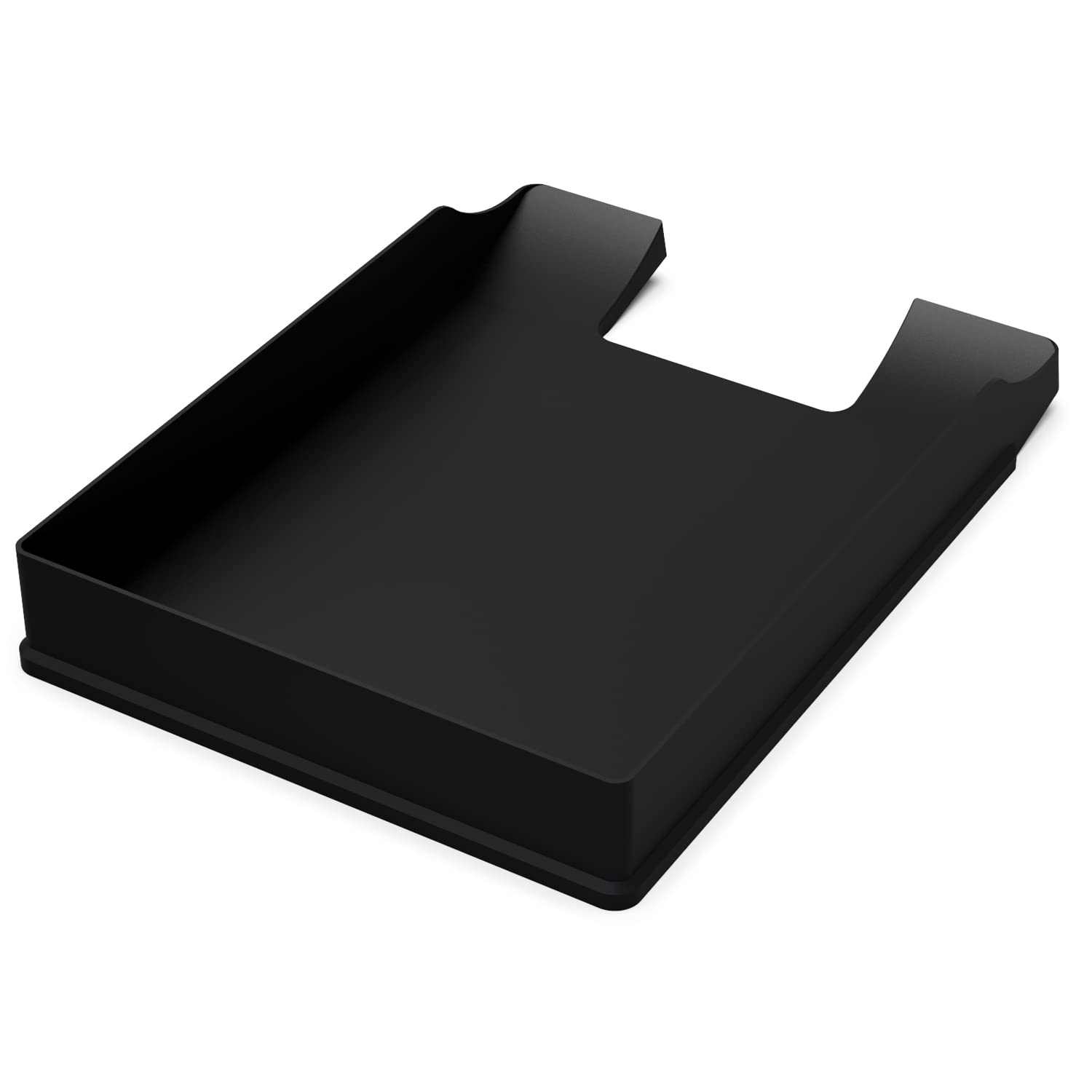Bandejas portadocumentos tamaño A4 Negro - Organizador Escritorio apilable - Bandeja plástico para Oficina - Archivador Papeles - Cestas de Correo - 35x25x5,2 cm