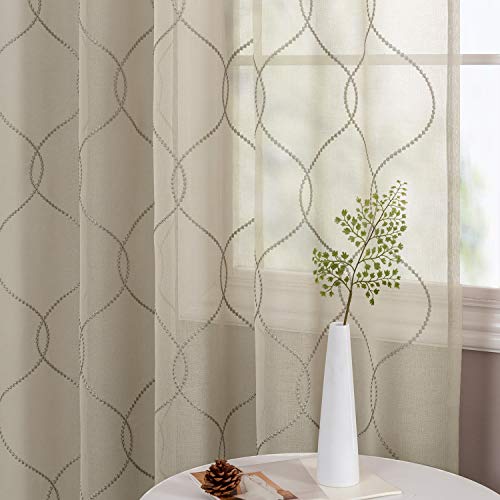 Semi Sheer Curtains Bedroom Embroidered Curtain Sheers Living Room 63