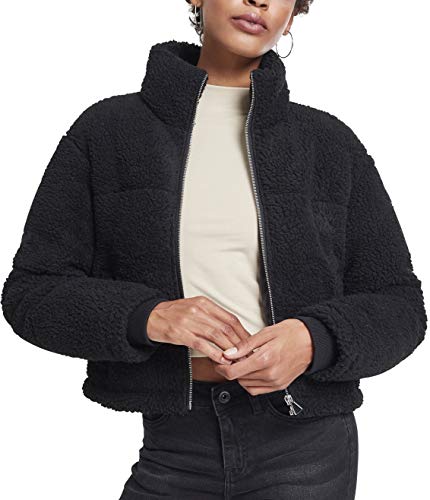 Urban Classics Dames Ladies Boxy Sherpa Puffer Jacket Jacket, Zwart (Black 0007), Large