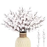 Vellibring 32 Pack Artificial White Berry Stems, Christmas White Berries Picks Holly Berry Branches for Christmas Tree Ornaments Xmas Wreath DIY Crafts Winter Holiday Home Decoration