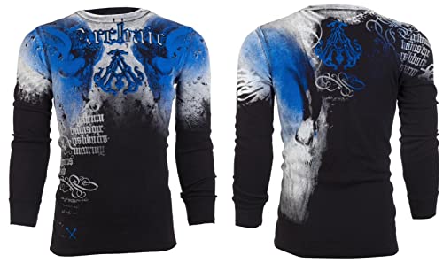 Xtreme Couture Archaic by Affliction Men's Long Sleeve Thermal Shirt Night Watcher XL Black2