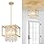 PUZHI HOME Gold Crystal Chandeliers, 11.8 Inch Farmhouse Square Crystal Ceiling Lighting 4-Light Dining Room Light Fixture Industrial Pendant Light for Entryway Kitchen Island Bedroom Foyer