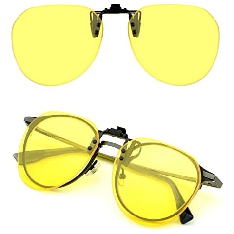 CREYESTAL Clip Gafas de Conducción Nocturna Polarizadas, Antideslumbrantes, Ultraligero, Sobre Gafas Amarillas, Hombre, Mujer, Certificado CE Cover