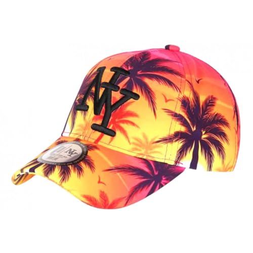 Hip Hop Honour Casquette Enfant Jaune Rouge Palmiers NY Baseball Copaka 7 a 12 Ans - Taille Unique - Jaune