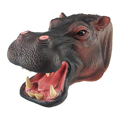 CHTH Realistic Sea Animal Puppet Kids Soft Touch Rubber Crocodile Hand Puppets, Role Play Game Rubber Glove Puppets for both Children and Adults (Hippo) Cover