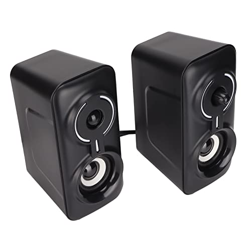 Gaming Speakers, Desk Speakers Computer Wired Speaker RGB Game Luminous Stylish Subwoofer Pc Speaker for Desktop Monitor Tv, Single Knob Volume Control 3.5Mm Headphone Jack