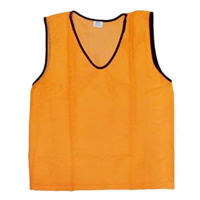 Rib Bibs Pinnies Scrimmage Vest for Soccer Cricket Track and Field Sport Teams (Pack of 100) Green & Orange-image-26