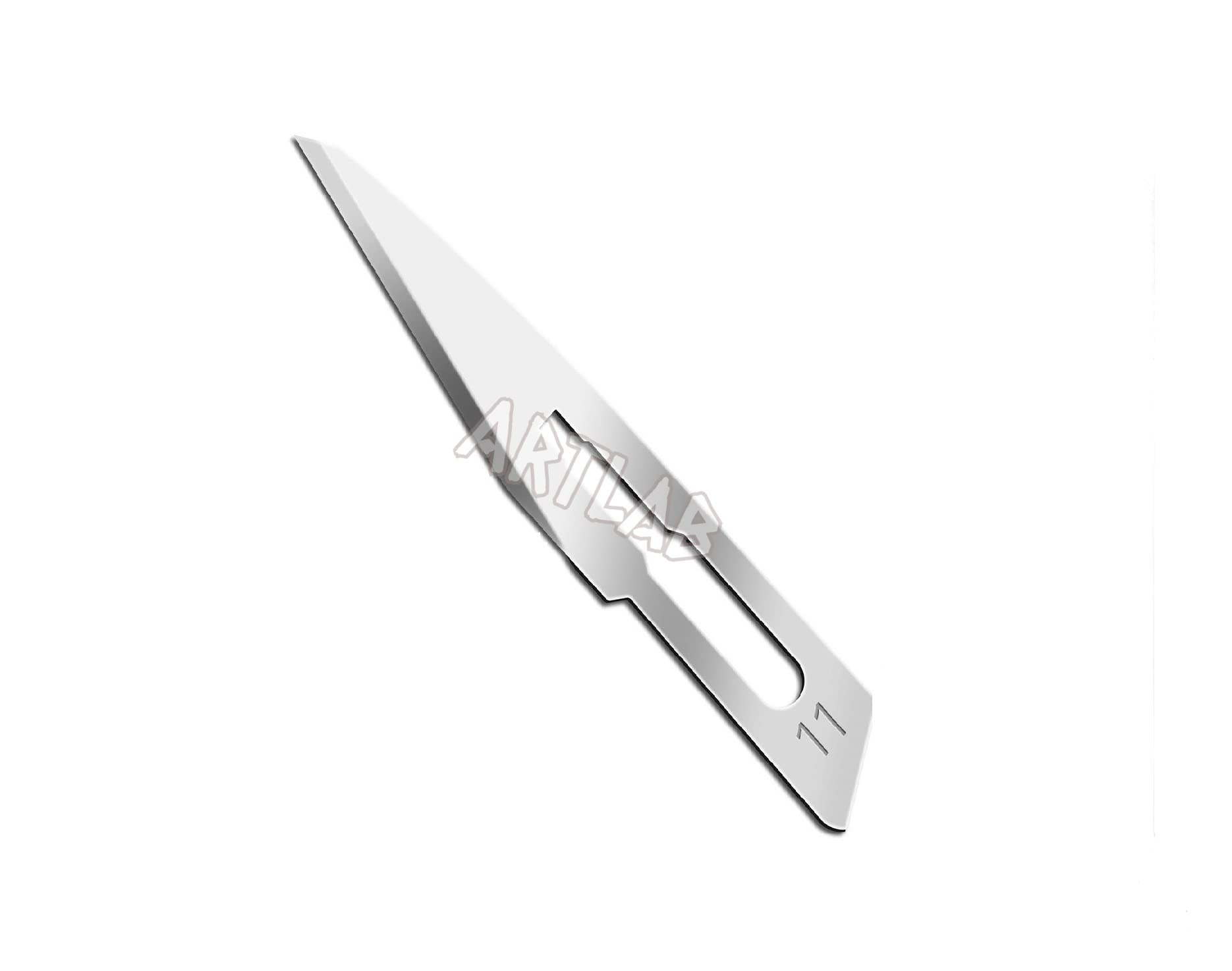 artlab-Pack of 100 Scalpel Blades #10,Scalpel Blades for Knife Scalpel, High Carbon Steel Dermablade Scalpel Blades. Individually Wrapped, Sterile +Free Handle (#11 PACK OF 100+HANDLE)