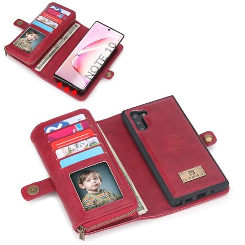 Étui portefeuille cuir Samsung S23 Ultra rouge antichoc avec fermeture aimantée