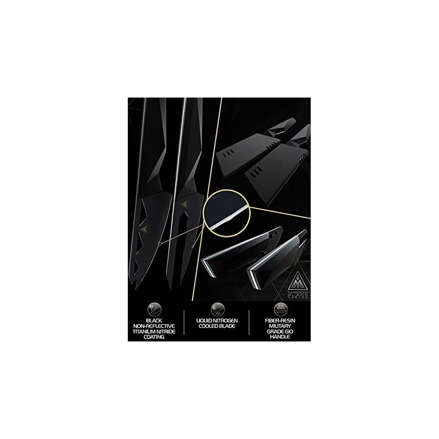 DALSTRONG-Cheese-Knife-Set-4-Piece-Shadow-Black-Series-Black-Titanium-Nitride-Coated-High-Carbon-7CR17MOV-X-Vacuum-Treated-Steel-Sheath-NSF-Certified DALSTRONG Cheese Knife Set - 4-Piece - Shadow Black Series - Black Titanium Nitride Coated - High Carbon - 7CR17MOV-X Vacuum Treated Steel Cheese Knives Set - Sheath - Soft Hard Cheese - NSF Certified