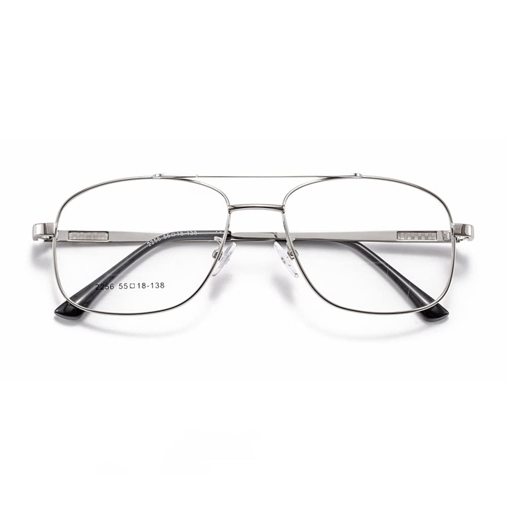 GSKDZG Men Photochromic Bifocal Reading Glasses Aviator Sunglasses Stylish Large Frame Readers Progressive Presbyopic Glasses(Silver,+2.5)