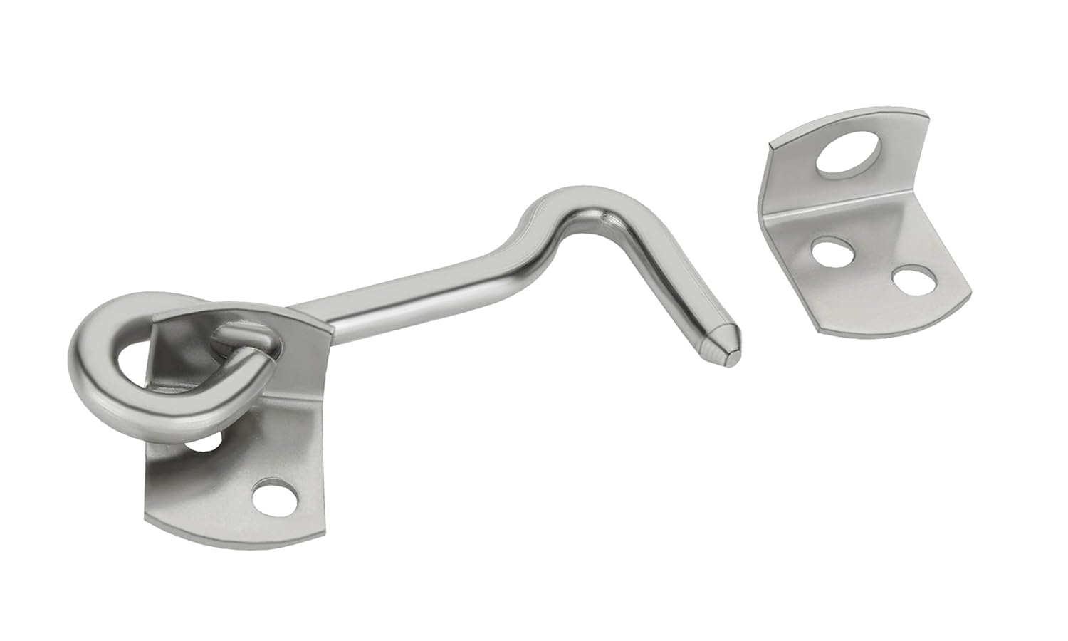 stainless steel door gate hook, 3 inches, silver, polished finish, rust resistant, pack of 2
