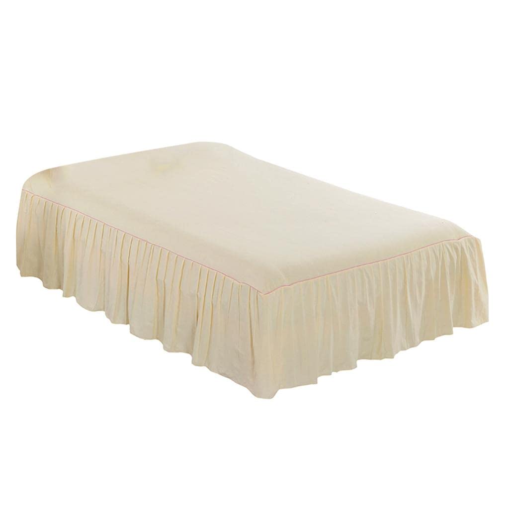 Pure Cotton 16Inch Lace Ruffle Bed Skirt with Platform Beige-150X200Cm Home & Garden | Bedding | Bed Skirts-image-39