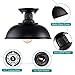 HMVPL Farmhouse Black Semi Flush Mount Ceiling Light Fixture, Industrial Close to Ceiling Lamp for Kitchen Island, Dining Room, Foyer, Hallway, Entryway (Set of 2)