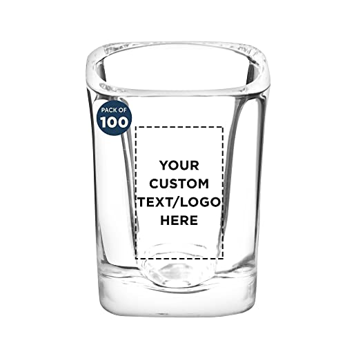 ARC Custom Personalized Square Shot Glasses 2 oz. Set of 100 Clear